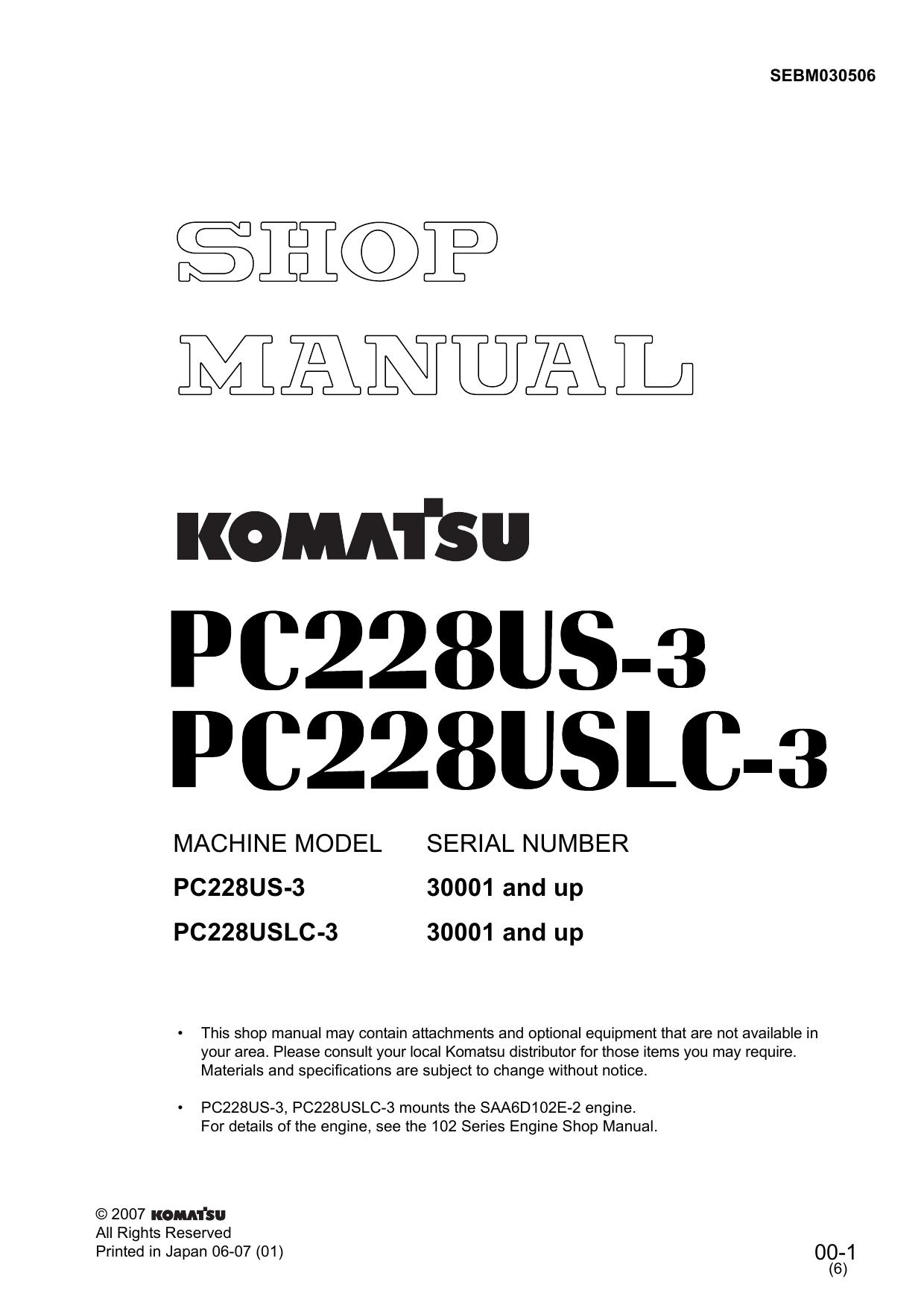 PC228US-3 PC228USLC-3 Shop Manual